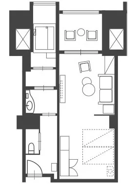 Floor Plan:Japanese/Western Room With Open-Air Bath (East Wing)