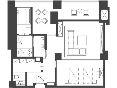 Floor Plan:Suite With Open-Air Bath
